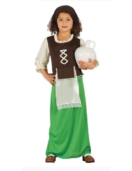 DISFRAZ POSADERA PASTORA VERDE 5-6 AÑOS