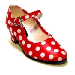 ZAPATO ROJO LUNAR BLANCO Nº27
