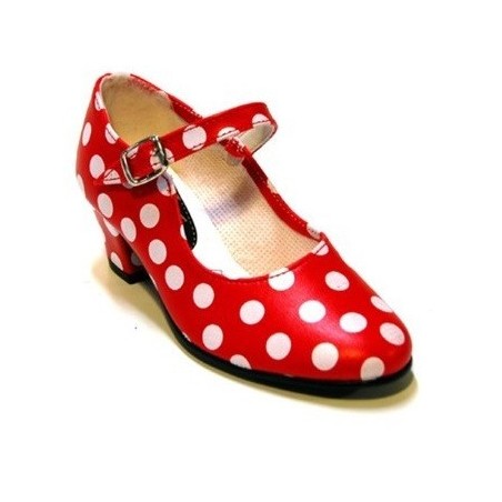 ZAPATO ROJO LUNAR BLANCO Nº33
