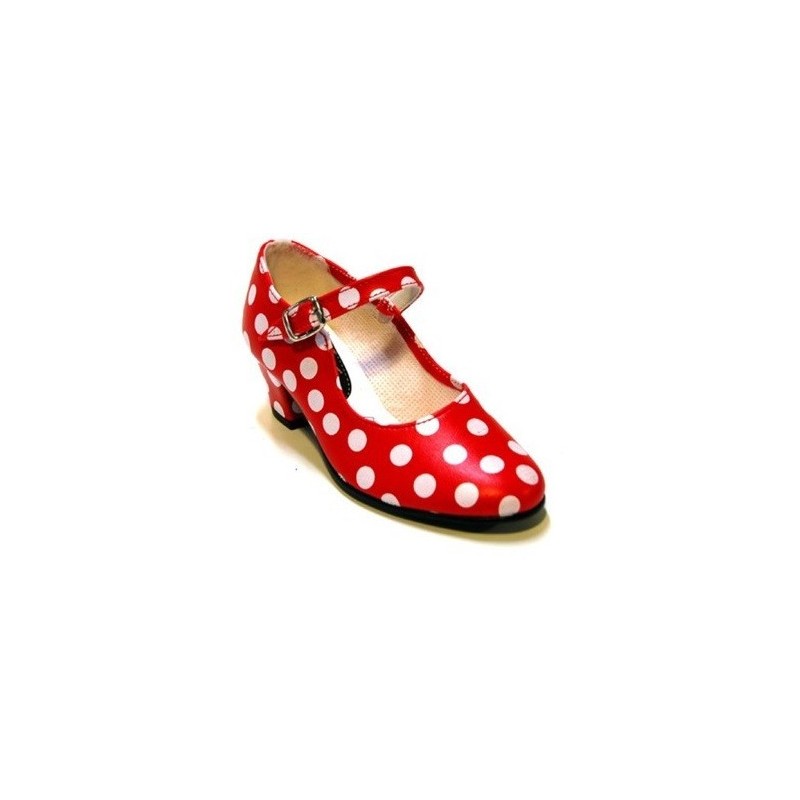 ZAPATO ROJO LUNAR BLANCO Nº34