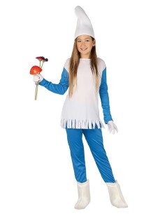 DISFRAZ ENANITA AZUL PITUFINA  INFANTIL 