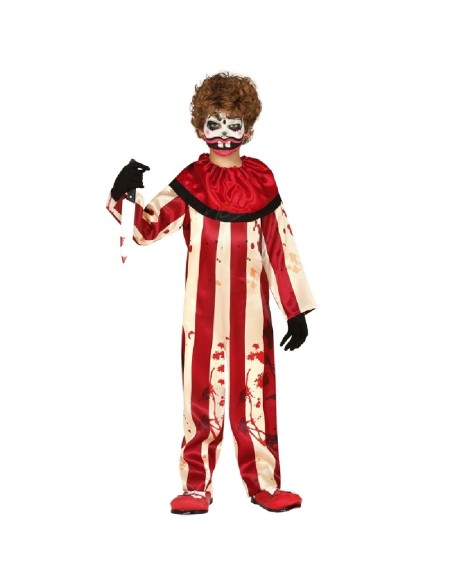 DISFRAZ PAYASO SANGRIENTO RAYAS 5-6 AÑOS
