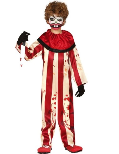 DISFRAZ PAYASO SANGRIENTO RAYAS 10-12 AÑ