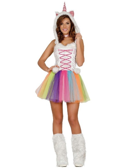 DISFRAZ UNICORNIO COLORES ADULTA T.M 38-