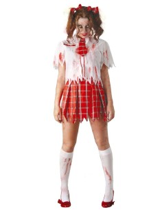 DISFRAZ ZOMBIE ESTUDIANTE COLEGIALA T.S