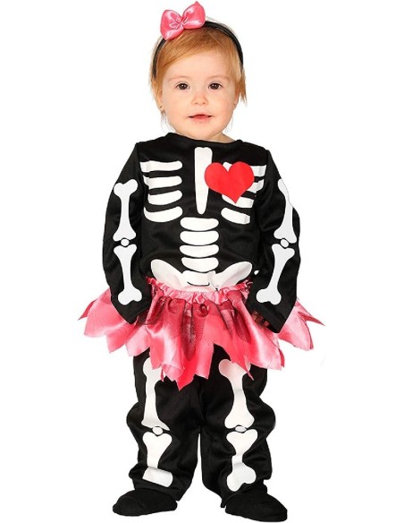 DISFRAZ BABY SKELETON NIÑA CORAZON 12-18