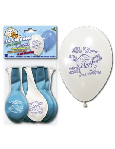 BOLSA 10 GLOBOS ES UN NIÑO