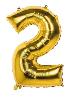 GLOBO GIGANTE NUMERO Nº2 COLOR ORO (60CM