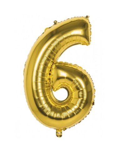 GLOBO GIGANTE NUMERO Nº 6 COLOR ORO (60C