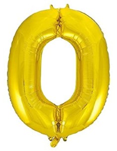 GLOBO GIGANTE NUMERO Nº 0 COLOR ORO (1M)