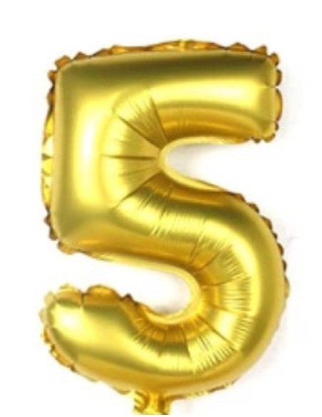 GLOBO GIGANTE NUMERO Nº 5 COLOR ORO (1M)