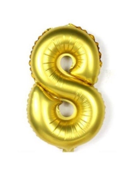 GLOBO GIGANTE NUMERO Nº 8 COLOR ORO (1M)
