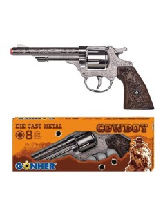 REVOLVER COW-BOY 8 DISP METALIZADO - GON