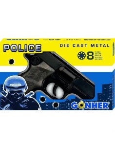 PISTOLA POLICIA METAL 8 FULMINANTES NEGR