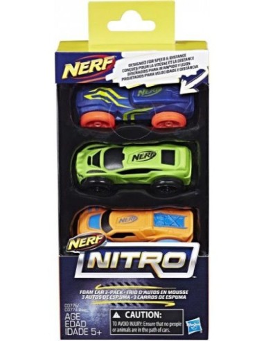 NERF NITRO 3 COCHES DE ESPUMA (SURTIDO)