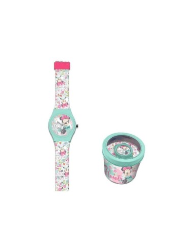 RELOJ ANALOGICO EN CAJA DE METAL MINNIE 
