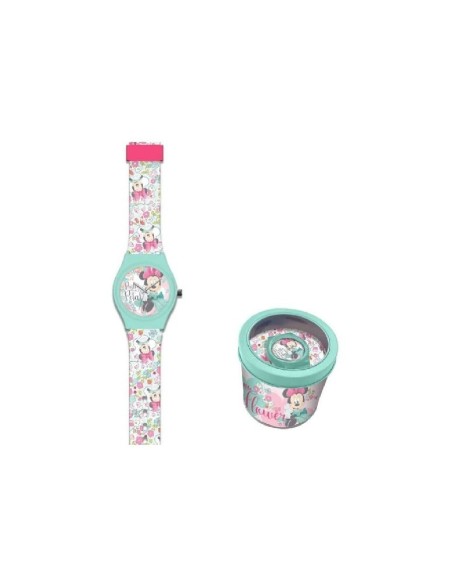 RELOJ ANALOGICO EN CAJA DE METAL MINNIE 