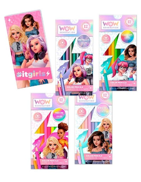 SET PAPELERIA DE 48 LAPICES/LIBRETA WOW 