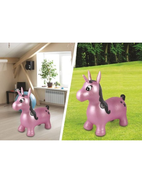 UNICORNIO SALTARIN HINCHABLE COLOR ROSA