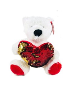 PELUCHE OSITO CORAZON LENTEJUELAS REVERS