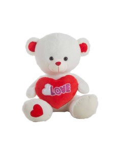 PELUCHE OSO BLANCO CORAZON LOVE CON LUZ