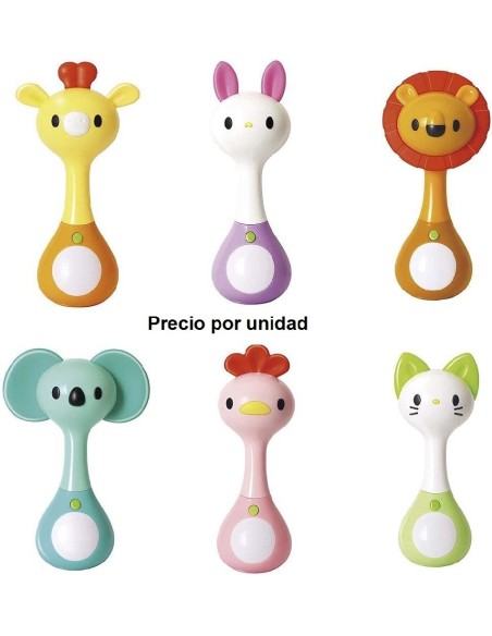 6 sonajeros 16 cm con luz y  musicas