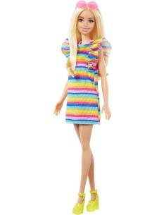 BARBIE FASHIONISTA CON VESTIDO ARCOÍRIS 