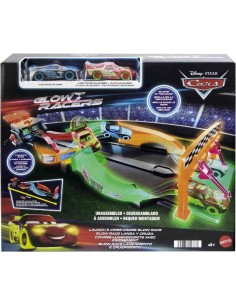 CARS PISTA BRILLANTE LANZA Y CHOCA-CRASH
