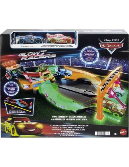 CARS PISTA BRILLANTE LANZA Y CHOCA-CRASH