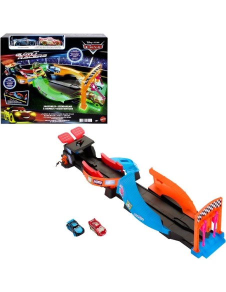CARS PISTA BRILLANTE LANZA Y CHOCA-CRASH