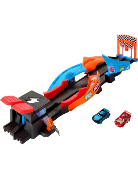 CARS PISTA BRILLANTE LANZA Y CHOCA-CRASH
