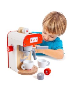 MAQUINA DE CAFE MADERA CON 8 ACCESORIOS
