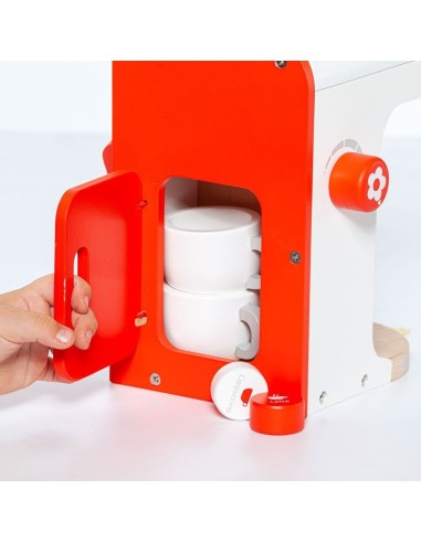 MAQUINA DE CAFE MADERA CON 8 ACCESORIOS