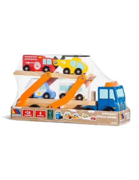 Camion portacoches de Madera con 4 vehic
