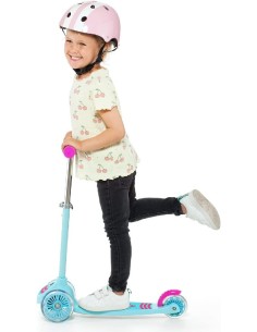Maxi Patinete 3 ruedas rosa con luces 2