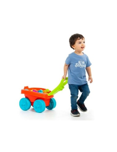 Carrito con 20 Bloques Rojo
