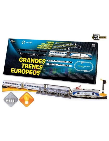 TREN VIAJEROS RENFE METALICO CON LUZ