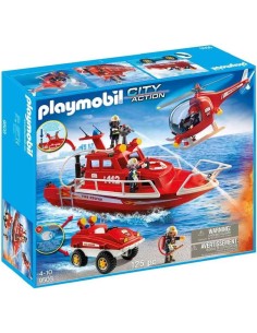 SET BOMBEROS CON MOTOR SUBMARINO PLAYMOB