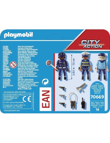 SET 3 FIGURAS POLICIA - PLAYMOBIL 70669