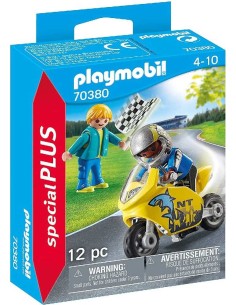 PLAYMOBIL CHICOS CON MOTO DE CARRERAS 70