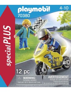 PLAYMOBIL CHICOS CON MOTO DE CARRERAS 70 2