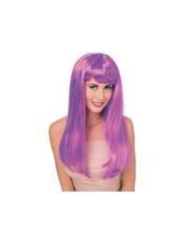 PELUCA GLAMOUR VIOLET LARGA FLEQUILLO