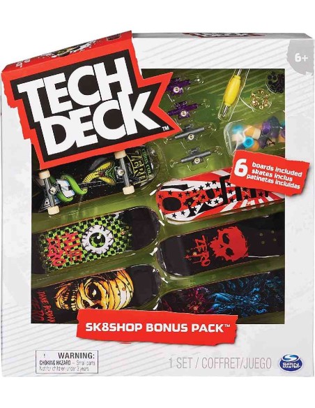 TECH DECK - FINGER SKATE - PACK 6 TABLAS
