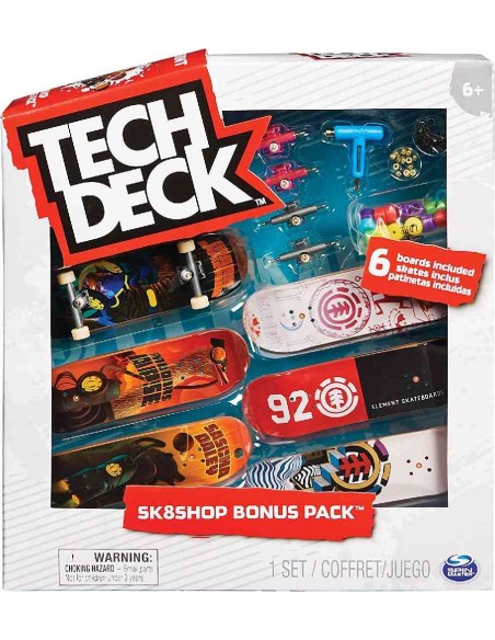 TECH DECK - FINGER SKATE - PACK 6 TABLAS