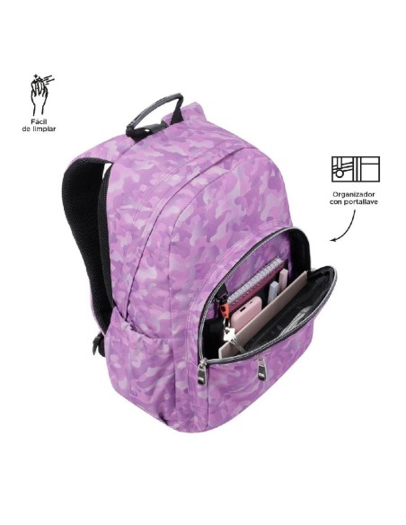 MOCHILA ESCOLAR MEDIANA CAMUFLAJE -MORRA