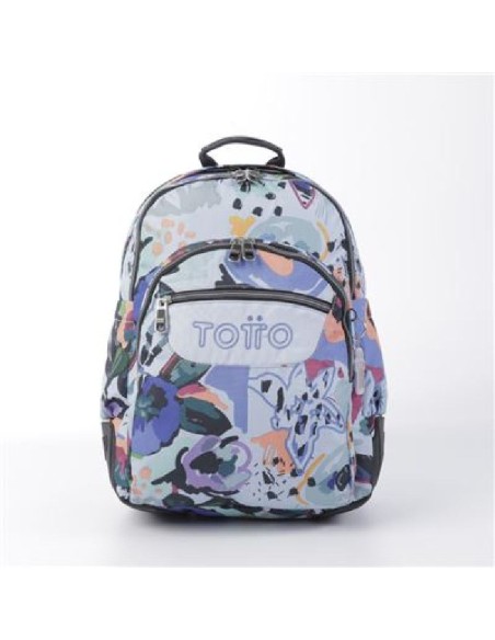 MOCHILA ESCOLAR LIENZO FLORAL - MORRAL C