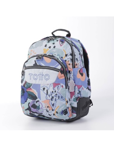MOCHILA ESCOLAR LIENZO FLORAL - MORRAL C