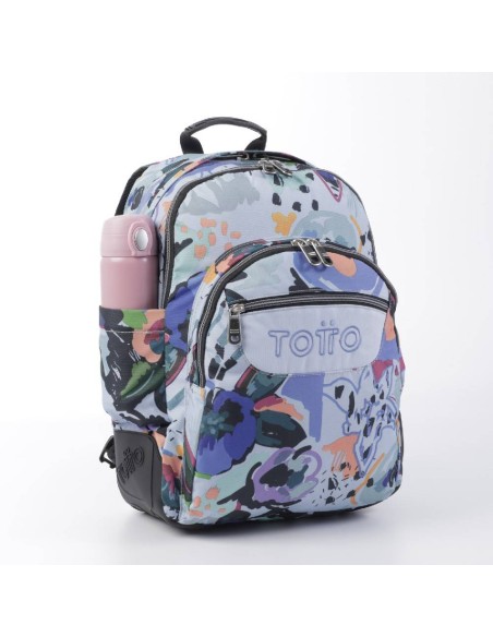MOCHILA ESCOLAR LIENZO FLORAL - MORRAL C