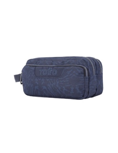 ESTUCHE ESCOLAR TRES COMPARTIMENTOS AZUL