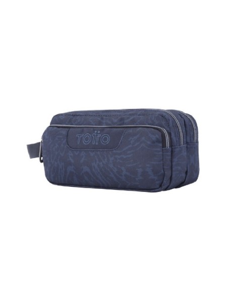 ESTUCHE ESCOLAR TRES COMPARTIMENTOS AZUL